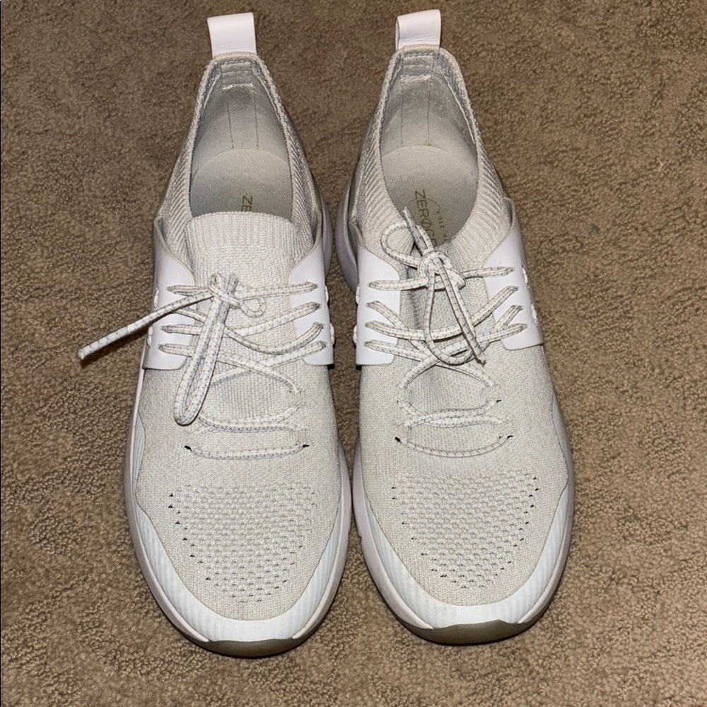 Cole Haan Zero Grand Ivory Knit Lace-Up Sneakers